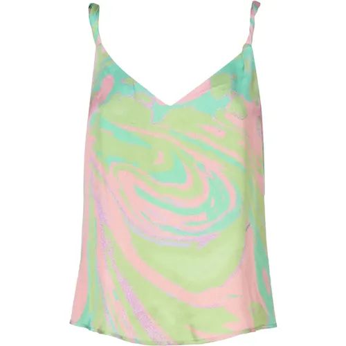 Multicolor Splash Print Sleeveless Top , female, Sizes: S - pinko - Modalova