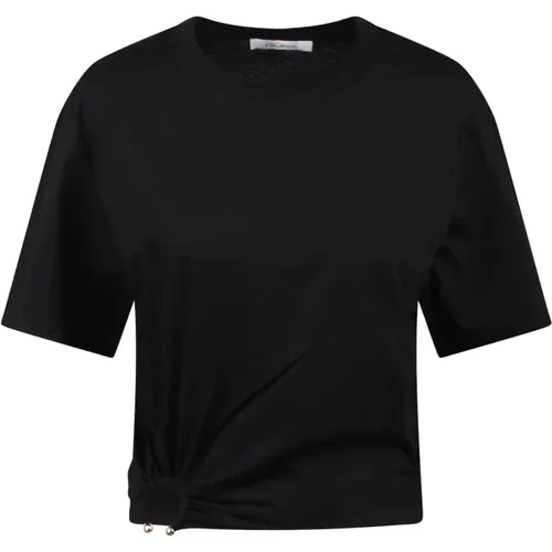 Signatur Piercing Jersey T-Shirt , Damen, Größe: XS - Paco Rabanne - Modalova