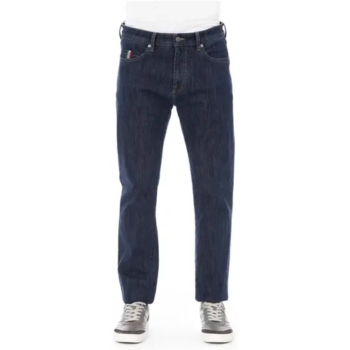 Herren Regular Jeans mit Logo-Knopf , Herren, Größe: W32 - Baldinini - Modalova