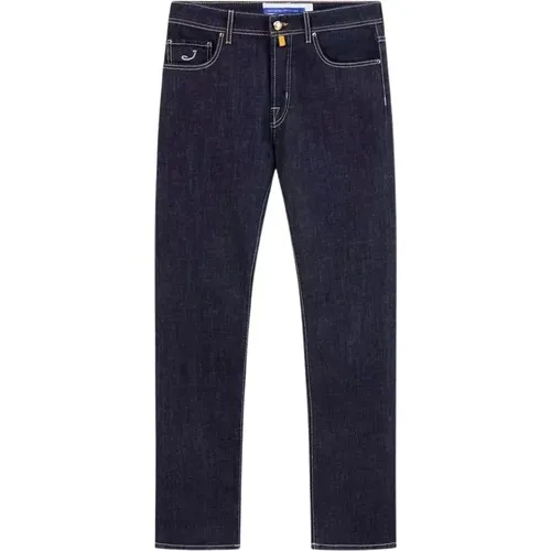 Dunkelblaue Jeans aus Baumwollmischung mit Bandana-Detail , Herren, Größe: W32 - Jacob Cohën - Modalova