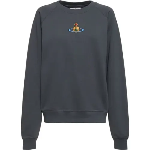 Grey Raglan Sweatshirt Logo Detail , female, Sizes: S - Vivienne Westwood - Modalova