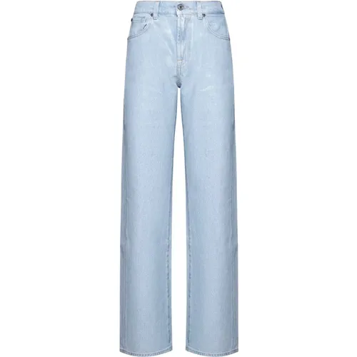 Blaue Jeans Stilvolle Denim Hose , Damen, Größe: W27 - 7 For All Mankind - Modalova