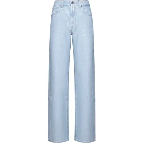 Blaue Jeans Stilvolle Denim Hose , Damen, Größe: W29 - 7 For All Mankind - Modalova