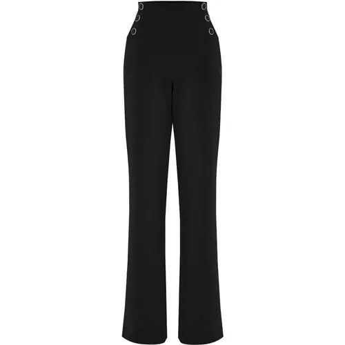 Elegant High-Waisted Trousers with Buttons , female, Sizes: S, XL, M, L - Kocca - Modalova