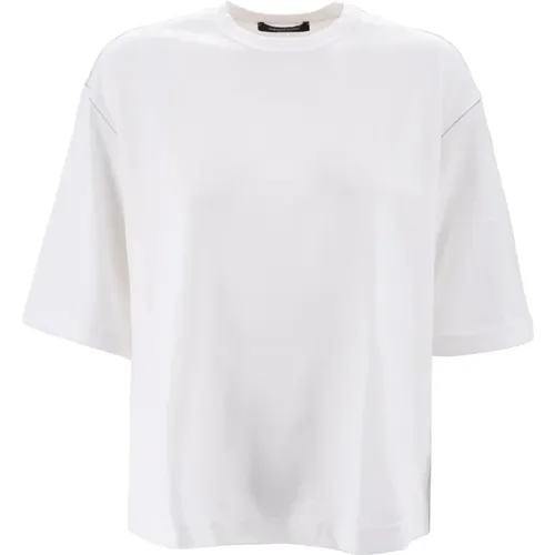 Crêpe Effect Semi-Transparent Shirt , female, Sizes: XS, 2XS, S, 3XS - Fabiana Filippi - Modalova
