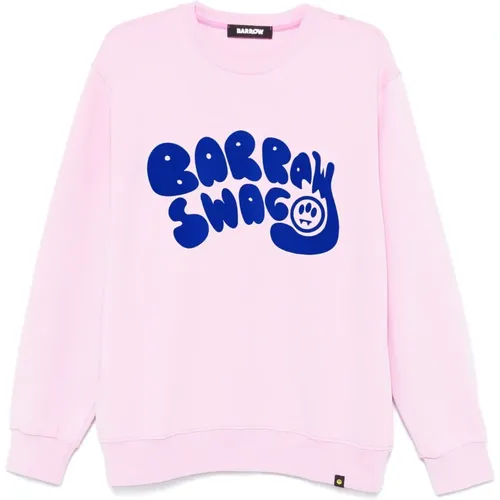 Velvet Print Crewneck Sweater - BARROW - Modalova