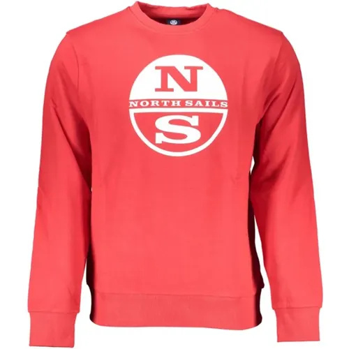 Gebürsteter Baumwollpullover mit Logo-Druck , Herren, Größe: M - North Sails - Modalova