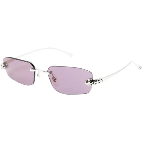 Silberne Sonnenbrille mit Originalzubehör - Cartier - Modalova