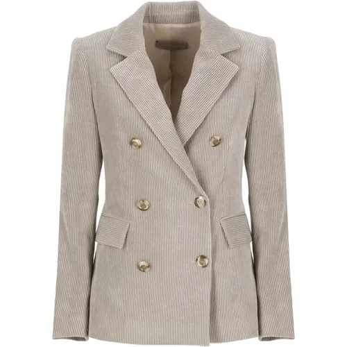 Corduroy Blazer with Peak Lapel , female, Sizes: 2XS, S, M - D.Exterior - Modalova