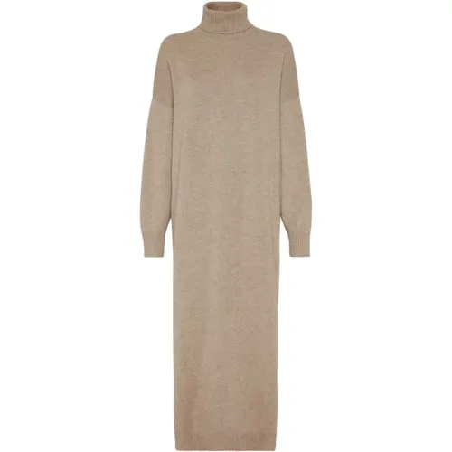 Cashmere Knit Long Dress , female, Sizes: M, XS, S - BRUNELLO CUCINELLI - Modalova