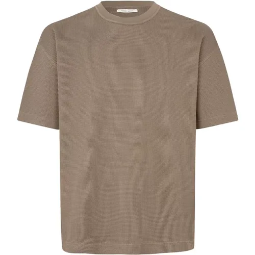 T-Shirt mit strukturierten kurzen Ärmeln , Herren, Größe: M - Samsøe Samsøe - Modalova