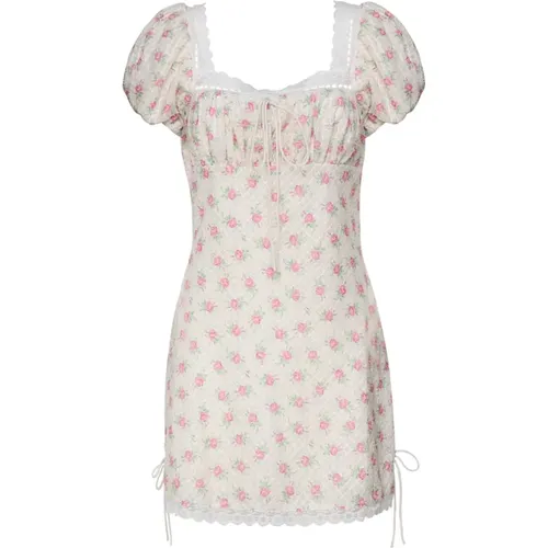 Boho Lace Dress White Pink , female, Sizes: M, L - For Love & Lemons - Modalova