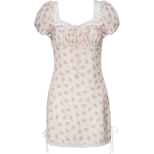 Boho Lace Dress White Pink , female, Sizes: M, S, L - For Love & Lemons - Modalova