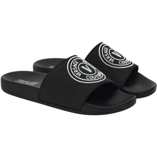 Gummy V-Emblem Slide Sandalen - Versace Jeans Couture - Modalova