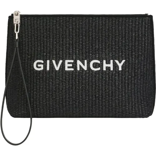 Raffia Clutch Tasche Schwarz Weiß - Givenchy - Modalova