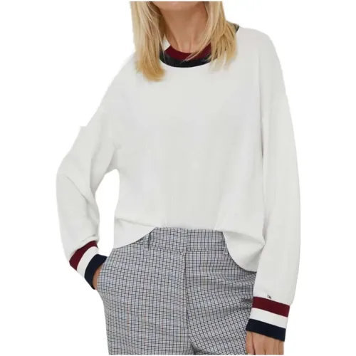 Contrast Trim Women's Sweater , female, Sizes: M - Tommy Hilfiger - Modalova