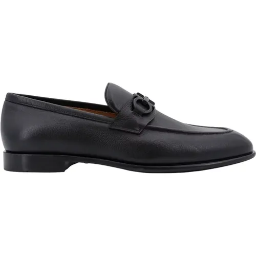 Loafer Shoes with Metal Logo , male, Sizes: 10 UK - Salvatore Ferragamo - Modalova