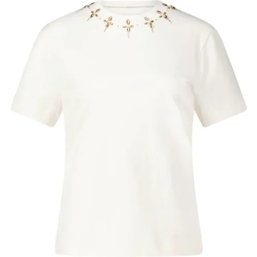 T-Shirt mit Schmuck Details , Damen, Größe: XS - Marc Cain - Modalova