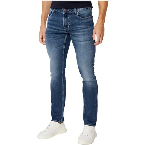 Blaue Slim Fit Jeans , Herren, Größe: W38 - Guess - Modalova