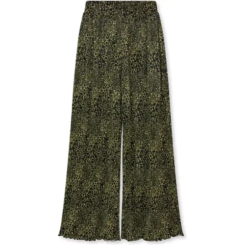 Pleated Trousers in Leo , female, Sizes: L - Mads Nørgaard - Modalova