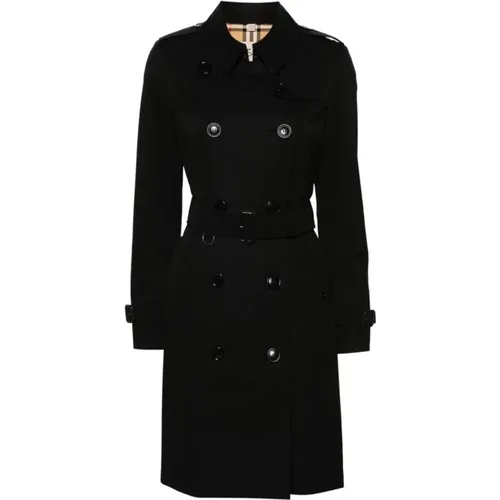Double-Breasted Coats with Logo-Engraved Buttons , female, Sizes: 2XS, 3XS - Burberry - Modalova