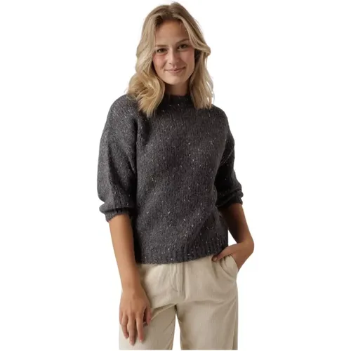 Grauer Lurex Pullover mit 3/4 Ärmeln - Knit-ted - Modalova