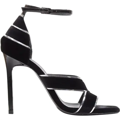 Velvet High Heel Sandals , female, Sizes: 4 UK - Saint Laurent - Modalova