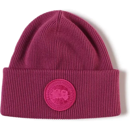 Magenta Knit Hat , male, Sizes: ONE SIZE - Canada Goose - Modalova