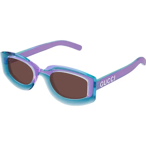 Sonnenbrille mit braunen Gläsern , Damen, Größe: 51 MM - Gucci - Modalova