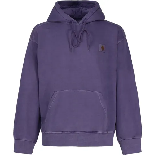 Lila Baumwoll-Hoodie mit Logodetail , Herren, Größe: S - Carhartt WIP - Modalova