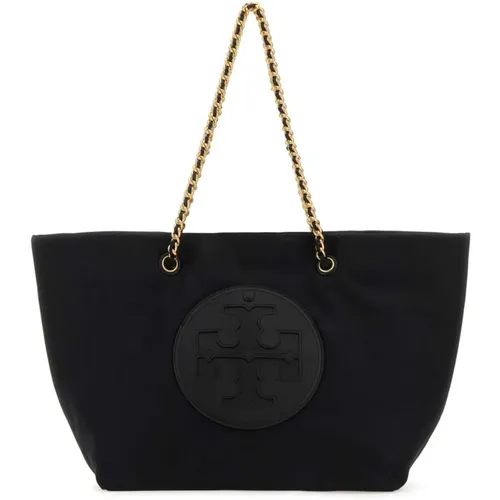 Stilvolle Schwarze Nylon Einkaufstasche , Damen, Größe: ONE Size - TORY BURCH - Modalova