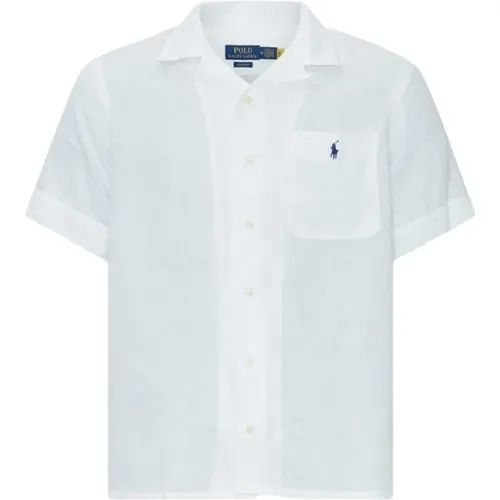 Weißes Leinenhemd Regular Fit , Herren, Größe: L - Polo Ralph Lauren - Modalova