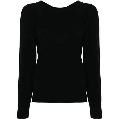 Schwarzer Logo-Pullover mit Ausschnitten , Damen, Größe: XS - Twinset - Modalova