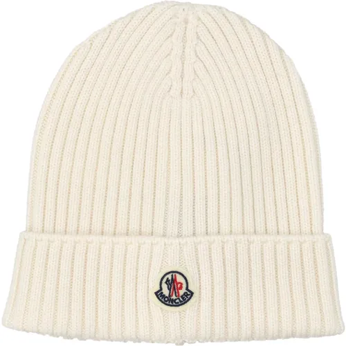 Tricot Hat with Iconic Patch , female, Sizes: L, M - Moncler - Modalova