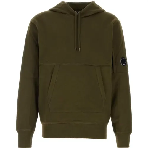 Olive Cotton Sweatshirt , male, Sizes: XL, L, S, M - C.P. Company - Modalova