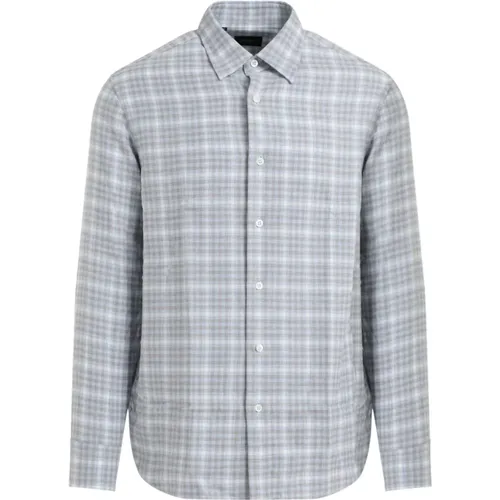 Sky Hidden Button-Down Shirt , male, Sizes: M, L, XL - Brioni - Modalova