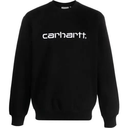 Schwarzer Logo Crew Neck Pullover , Herren, Größe: L - Carhartt WIP - Modalova