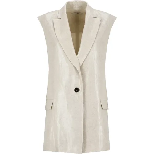 Linen Blazer with Lurex Details , female, Sizes: S, 2XS - Antonelli Firenze - Modalova