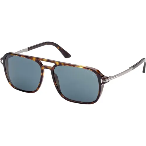 Crosby Sunglasses Dark Havana/Blue,CROSBY Sonnenbrille in Shiny /Grey - Tom Ford - Modalova