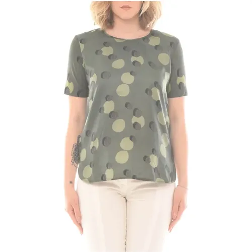 Seidenrock T-Shirt Grün Khaki , Damen, Größe: L - Max Mara - Modalova