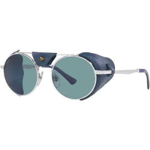 Silver/Blue Sunglasses , unisex, Sizes: 52 MM - Persol - Modalova