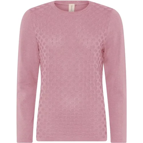 Dotted Structure Pullover Blouse Geranium , female, Sizes: 3XL, XL, 2XL, M, S, L - Skovhuus - Modalova