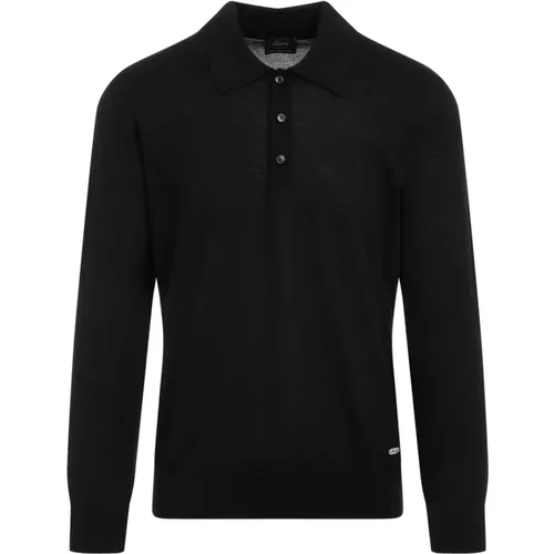 Schwarzer Kaschmir Seiden Polo Pullover - Brioni - Modalova