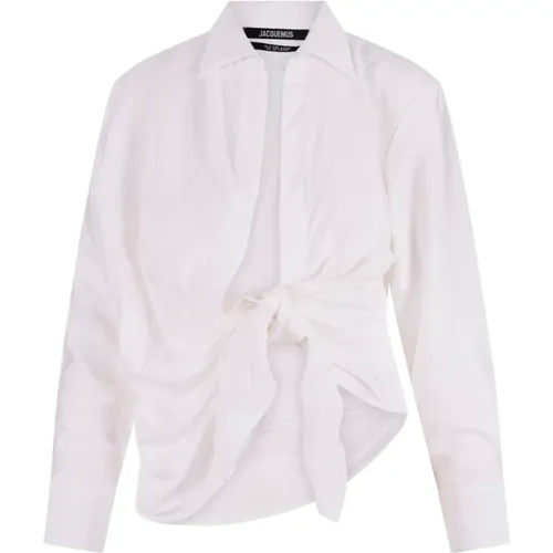 Weißes Bahia Hemd mit Schärpe , Damen, Größe: XS - Jacquemus - Modalova