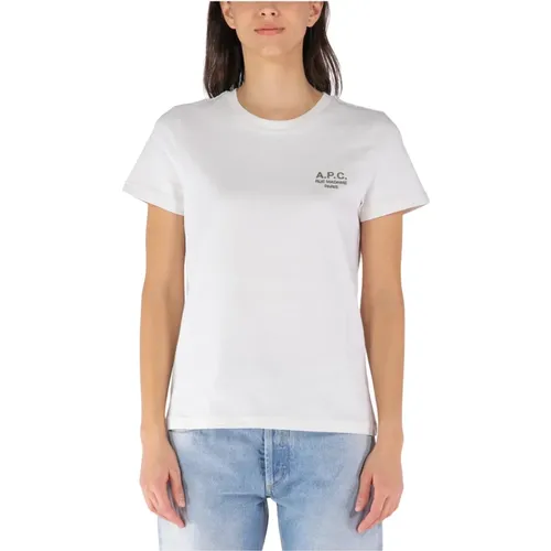 Kurzarm Baumwoll-T-Shirt , Damen, Größe: M - A.p.c. - Modalova