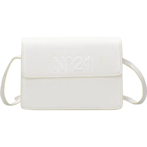 Leather Shoulder Bag with Logo , female, Sizes: ONE SIZE - N21 - Modalova