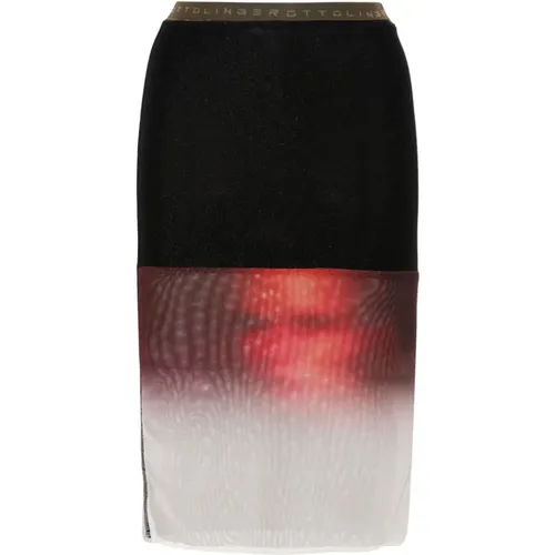 Mesh Design Skirt with Face Print , female, Sizes: M, L, S - Ottolinger - Modalova