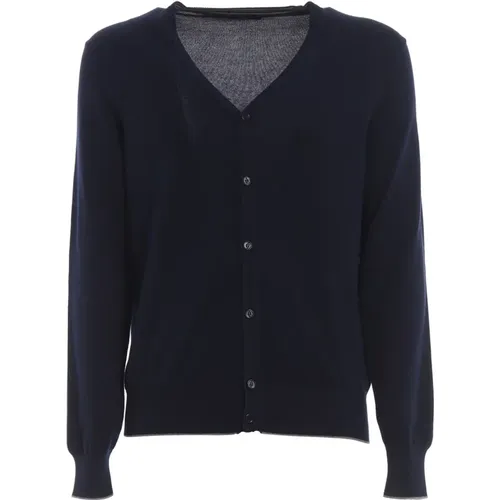 Fay , Cardigan ,Blue male, Sizes: M - Fay - Modalova