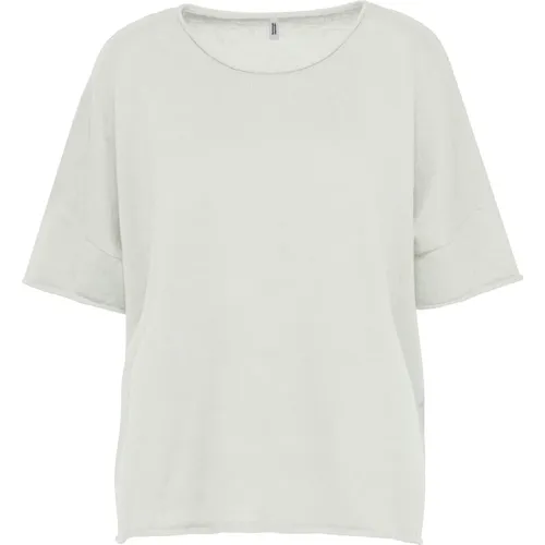 Short-sleeved Sweater in Cotton Linen Blend , female, Sizes: L - BomBoogie - Modalova