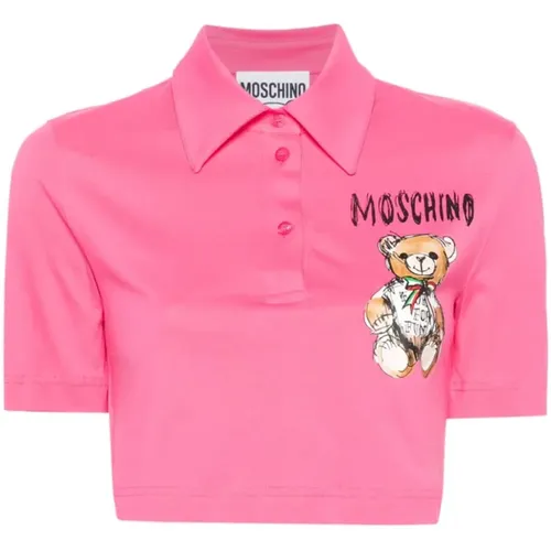 T-Shirt - Stilvoll und Trendig , Damen, Größe: XS - Moschino - Modalova